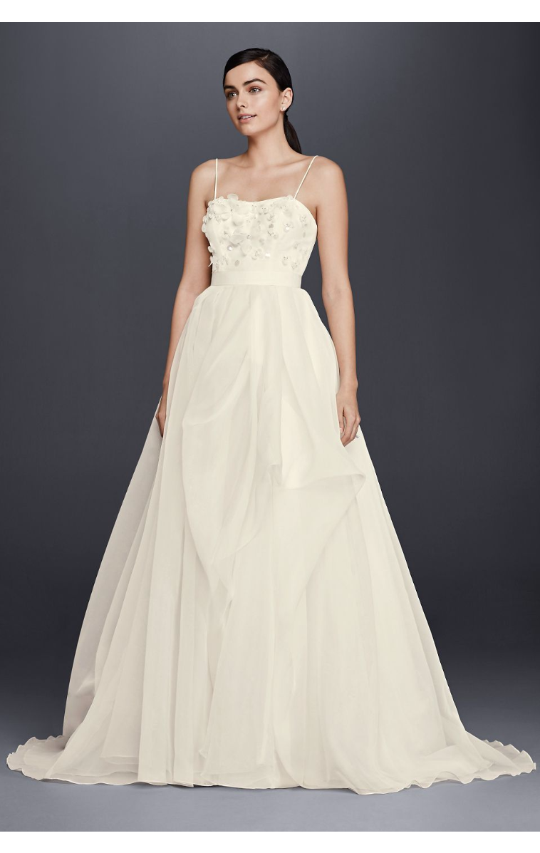 Delicate Charming New Fashion Spaghetti Straps Organza A-Line Wedding Gown CR341603