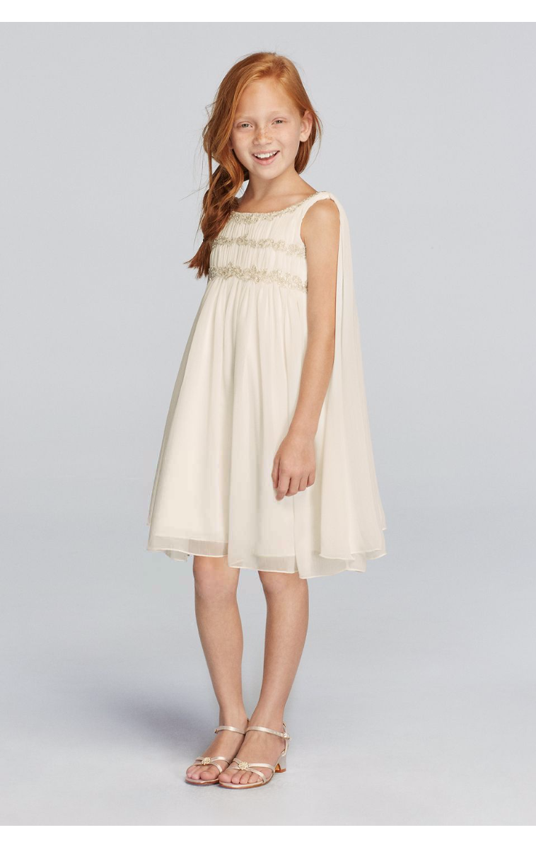 New Coming Pretty Chiffon Sleeveless Flower Girl Dress with Back Streamers Style JP171656