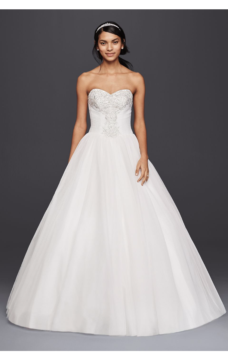WG3804 Hot Sale Strapless Sweetheart Tulle Ball Gown Bridal Dresses