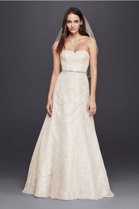 Classic Elegance Sweetheart Neckline Strapless All Over Lace Wedding Dresses WG3805