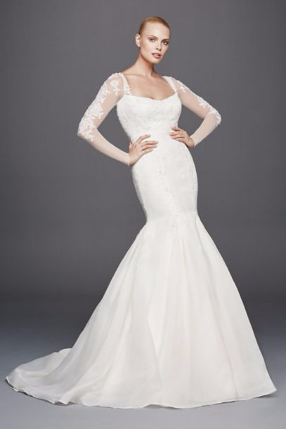 Illusion Long Sleeves Mermaid Bridal Gowns ZP341640
